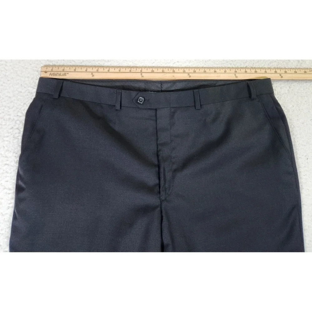 Ralph Lauren Wool Dress Pants Men's Size 42x32* Black Total Comfort Flat Front